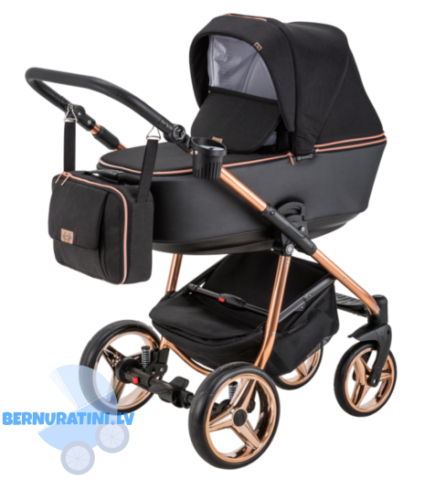 Adamex Reggio Special edition Y-302 (melna - bronza rāma) Bērnu rati